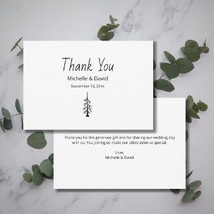 Rustikaler Pine Tree Moderne Lässige Hochzeit Dankeskarte