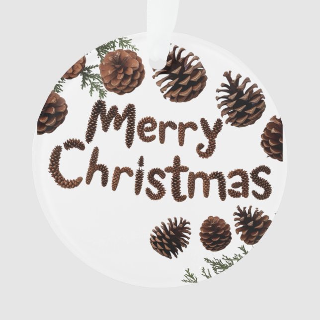 Rustikaler Pinecone Merina Weihnachten Akronylic O Ornament (Vorderseite)