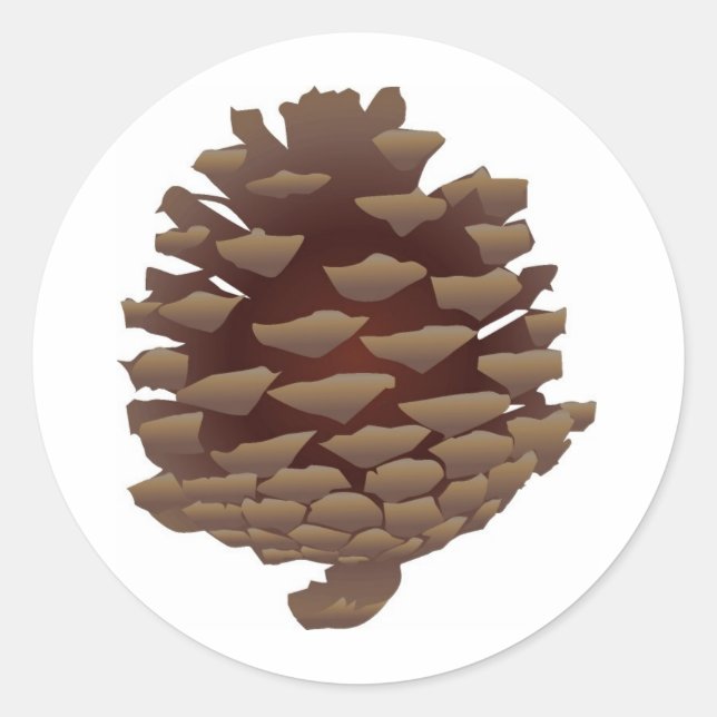 Rustikaler Pinecone Runder Aufkleber (Vorderseite)