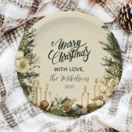 Rustikaler Pinecone Weihnachten Pappteller