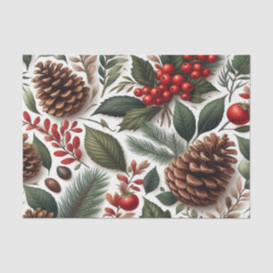 Rustikaler Pinecone Weihnachten Seidenpapier