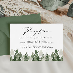 Rustikaler Pinienwald Hochzeitsempfang Begleitkarte