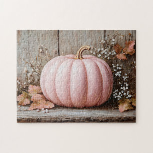 Rustikaler Pink Pumpkin Herbst Blätter