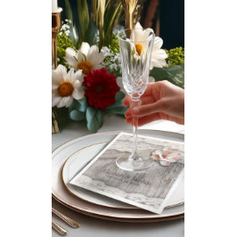 Rustikaler Polterabend aus Holz Burlap Lace Floral Serviette