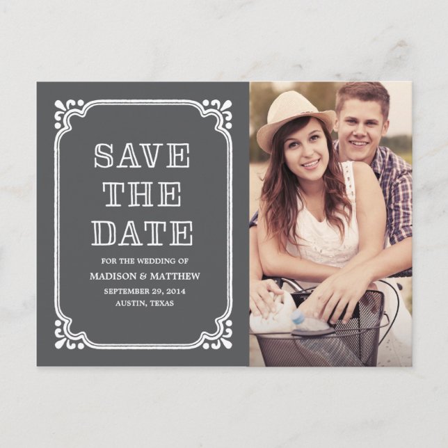 Rustikaler Rahmen | Save the Date Postkarte (Vorderseite)