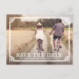 Rustikaler Rahmen   Save the Date Postkarte