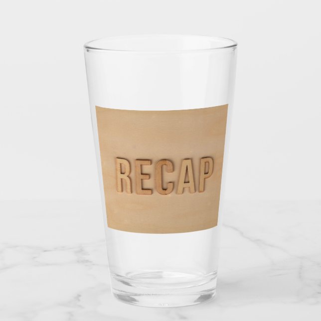 Rustikaler "Recap" Holztumbler - natürlich & kühl Glas (Vorderseite)