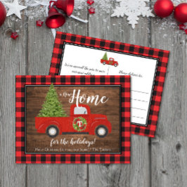 Rustikaler Red Christmas Truck Kariert Wood Moving Postkarte