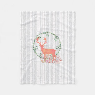 Rustikaler Reindeer Boho Wassercolor Fleecedecke
