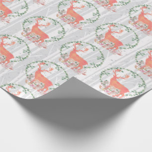 Rustikaler Reindeer Boho Wassercolor Geschenkpapier