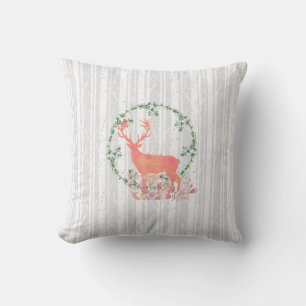 Rustikaler Reindeer Boho Wassercolor Kissen
