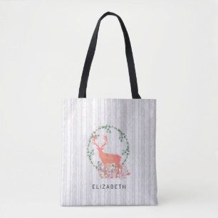 Rustikaler Reindeer Boho Wasserfarbe individuell Tasche