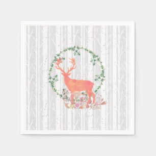 Rustikaler Reindeer Boho Wreath Serviette