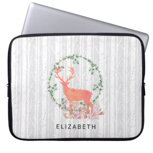 Rustikaler Reindeer Boho Wreath Wasserfarbe Benutz Laptopschutzhülle
