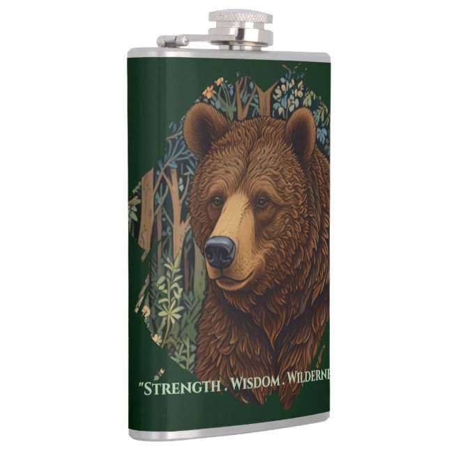 Rustikaler Retrobär Flachmann (Rechts)