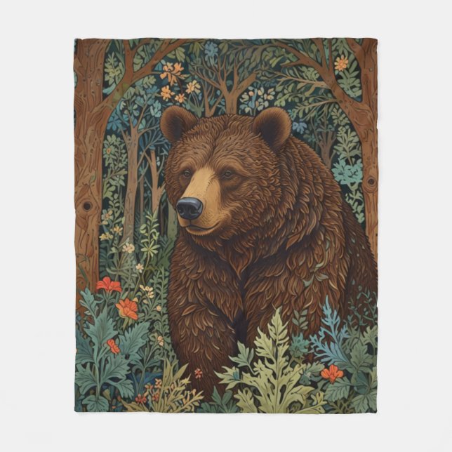 Rustikaler Retrobär Fleecedecke (Vorderseite)