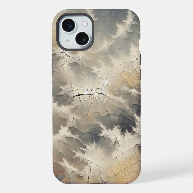 Rustikaler Riss-Abstrakt iPhone 15 Plus Hülle (Rückseite)