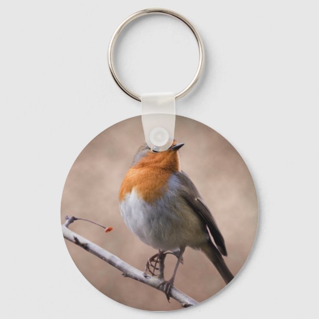 Rustikaler Robin Keyring Schlüsselanhänger (Vorderseite)