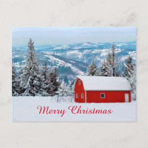 Rustikaler Roter Barn Schnee Weihnachten Winterurl