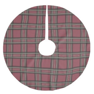 Rustikaler roter karierter Baumskirtzen Polyester Weihnachtsbaumdecke