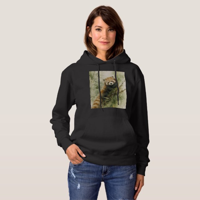 Rustikaler Roter-Panda-Charm Hoodie (Vorne ganz)