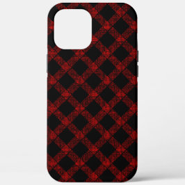 Rustikaler roter und schwarzer Tartan mit geprägte Case-Mate iPhone Hülle