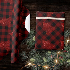 Rustikaler Roter Weihnachtsbaum Modernes Buffalo K Geschenkpapier