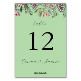 Rustikaler Rotholz- und Tannenkegel Tischnummer