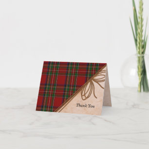 Rustikaler Royal Stewart Plaid Dankeschön-Grußkart Dankeskarte