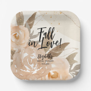 Rustikaler Rückgang der Liebe Herbst Blume Pappteller