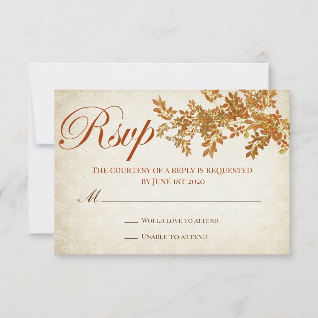 Rustikaler Rückgang der RSVP-Liebe RSVP Karte (Vorderseite)