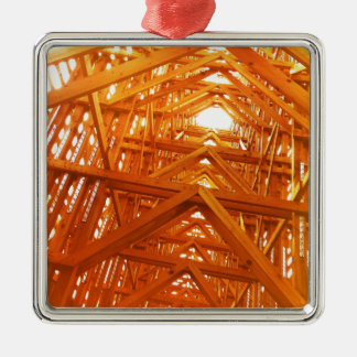 Rustikaler Scheunen-Holz-Bau Silbernes Ornament