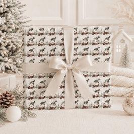 Rustikaler Schneemann-Karo-Weihnachten Personalisi Geschenkpapier