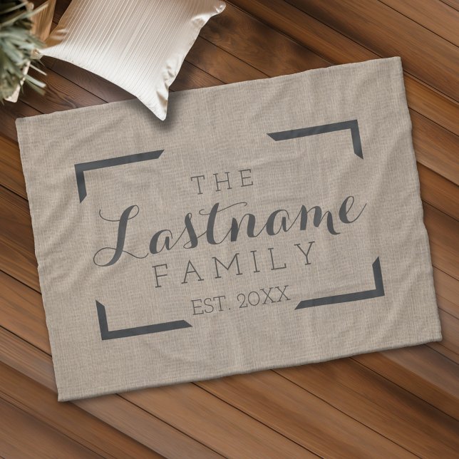Rustikaler Schoß - Eigene Familie oder Hochzeitsze Fleecedecke (Custom Fleece Blanket - Add Photos and Text)