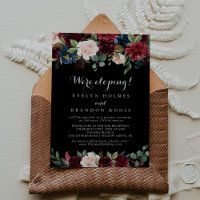 Rustikaler schwarzer Botanischer Elopement-Empfang