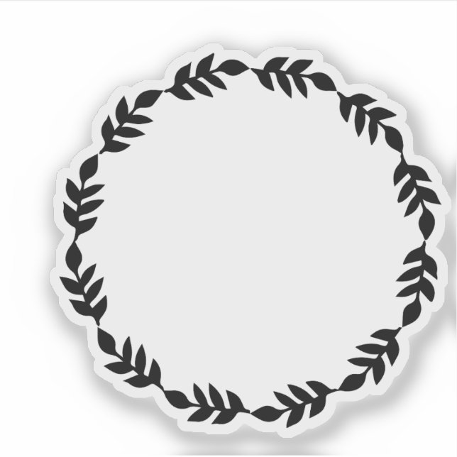 Rustikaler Schwarzer Kranz Aufkleber (Vorderseite)