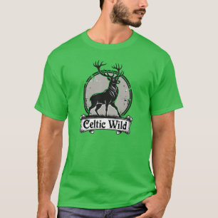Rustikaler schwarzer und grauer abgenutzter Wilder T-Shirt