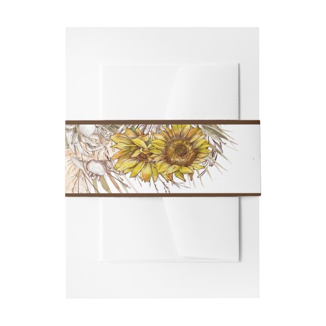 Rustikaler Senf Sonnenblume 2 Einladungsbanderole (Vorderseite Beispiel)