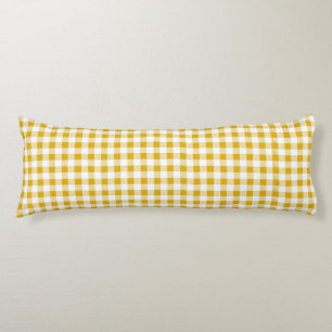 Rustikaler Senf Yellow Gingham Kariert Seitenschläferkissen