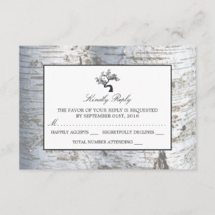 Rustikaler Silberbaum Hochzeit RSVP