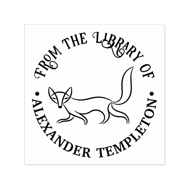 Rustikaler Sly Fox #3 Round Library Book Name Permastempel (Design)