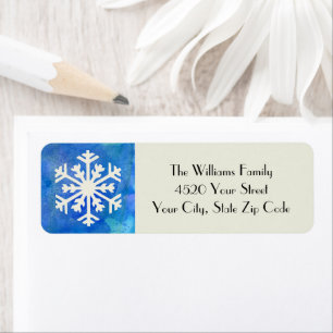 Rustikaler Snowflake Blue Watercolor Winterurlaub