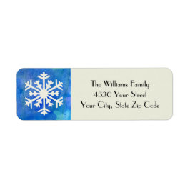 Rustikaler Snowflake Blue Watercolor Winterurlaub