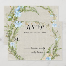 Rustikaler Sommer-Fern-West-Hochzeit Rsvp Einladung