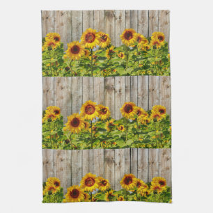 Rustikaler Sonnenblumen-Küchenhandtuch-Stil Geschirrtuch