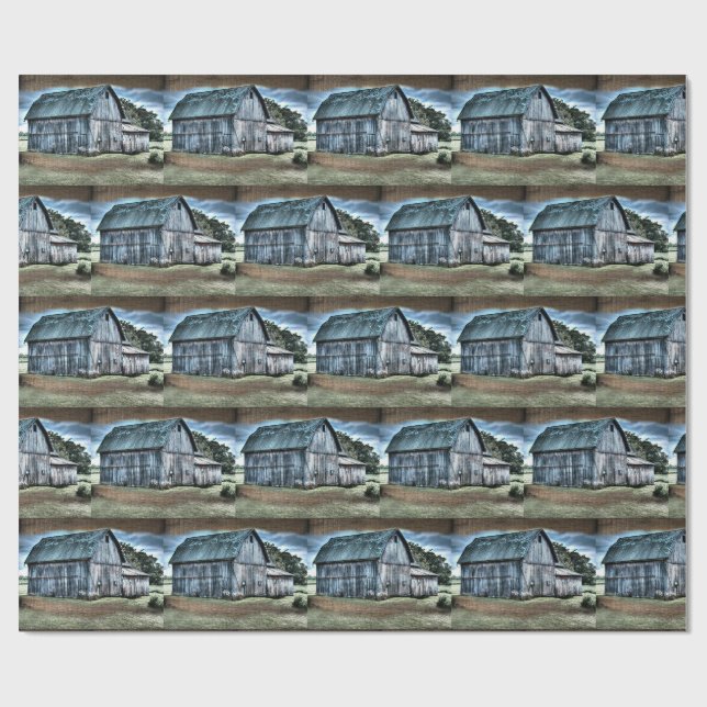 Rustikaler Stall Geschenkpapier (Flach)