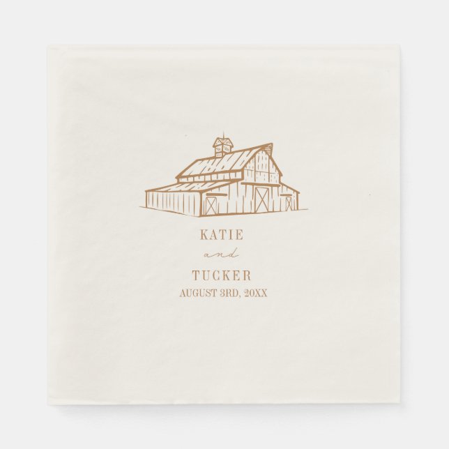 Rustikaler Stall Goldenrod Wedding Serviette (Vorderseite)
