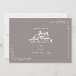 Rustikaler Stall Hochzeit Amethyst Gray Save the D Date
