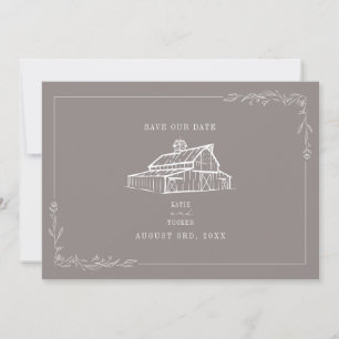 Rustikaler Stall Hochzeit Amethyst Gray Save the D Save The Date