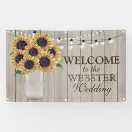 Rustikaler Stall Hochzeit Sonnenblumen Mason Jar Banner
